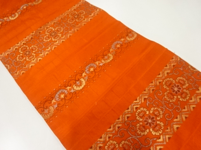 JAPANESE NAGOYA OBI / WOVEN FLOWER ARABESQUE